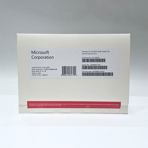 Microsoft Server 2025 Standard DVD Lisans (Ön Sipariş)