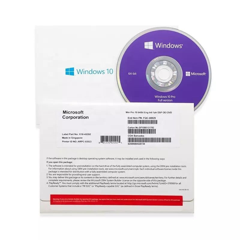 Windows 10 Professional - DVD Lisans